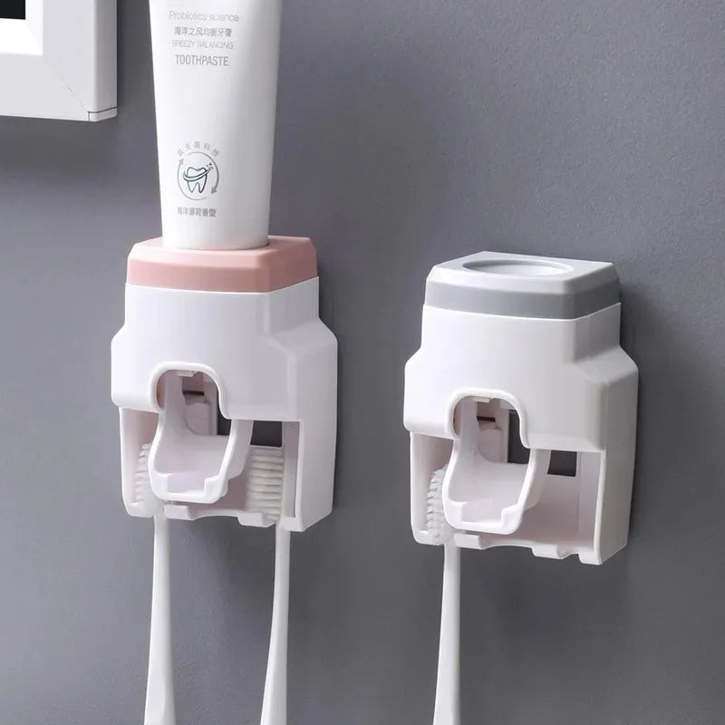 Automatic Toothpaste Dispenser  Toothbrush Holder - Wall Mount Squeezer for Bathroom - ZOOMNSTORE