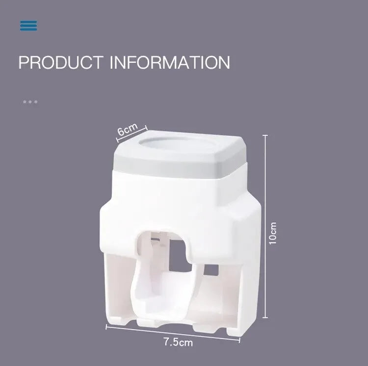 Automatic Toothpaste Dispenser  Toothbrush Holder - Wall Mount Squeezer for Bathroom - ZOOMNSTORE