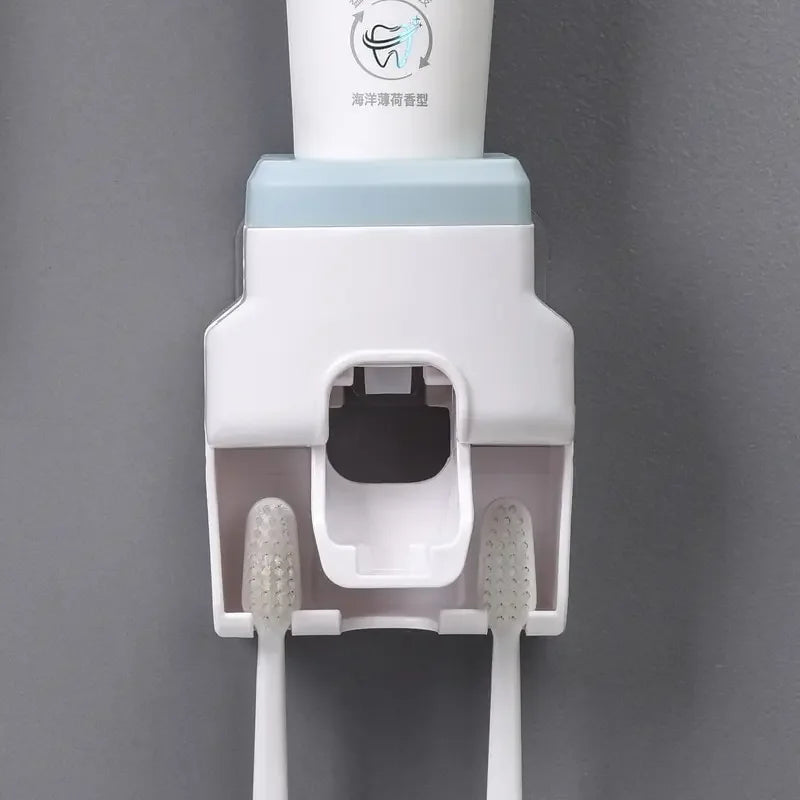 Automatic Toothpaste Dispenser  Toothbrush Holder - Wall Mount Squeezer for Bathroom - ZOOMNSTORE