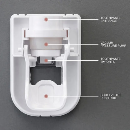 Automatic Toothpaste Dispenser  Toothbrush Holder - Waterproof Wall Mount Bathroom Accessory - ZOOMNSTORE