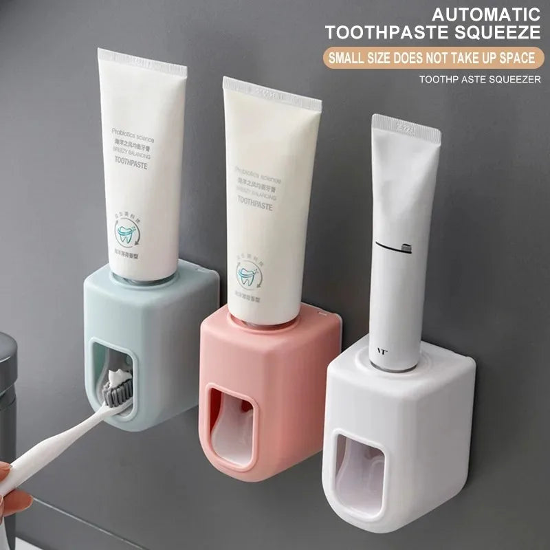 Automatic Toothpaste Dispenser  Toothbrush Holder - Waterproof Wall Mount Bathroom Accessory - ZOOMNSTORE