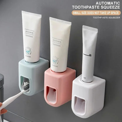 Automatic Toothpaste Dispenser  Toothbrush Holder - Waterproof Wall Mount Bathroom Accessory - ZOOMNSTORE