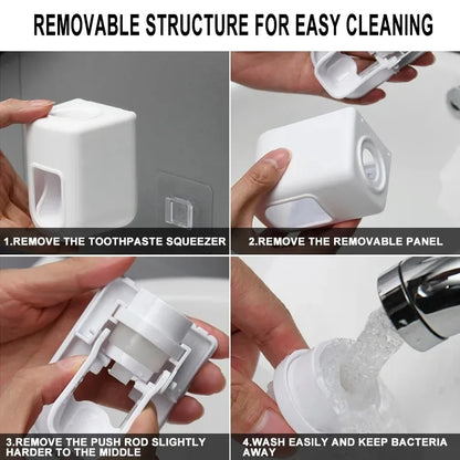 Automatic Toothpaste Dispenser  Toothbrush Holder - Waterproof Wall Mount Bathroom Accessory - ZOOMNSTORE
