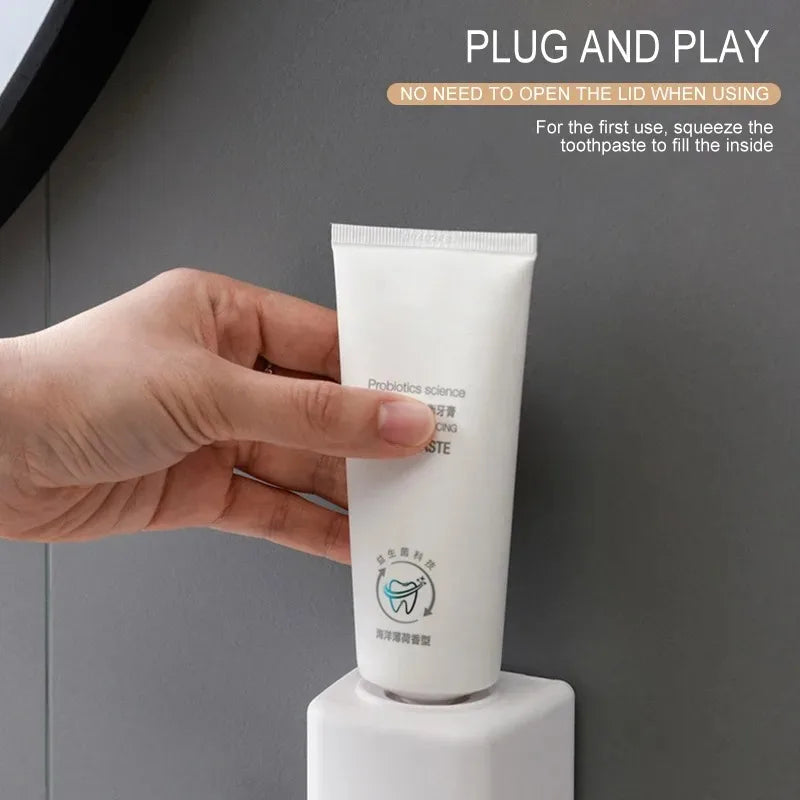 Automatic Toothpaste Dispenser  Toothbrush Holder - Waterproof Wall Mount Bathroom Accessory - ZOOMNSTORE