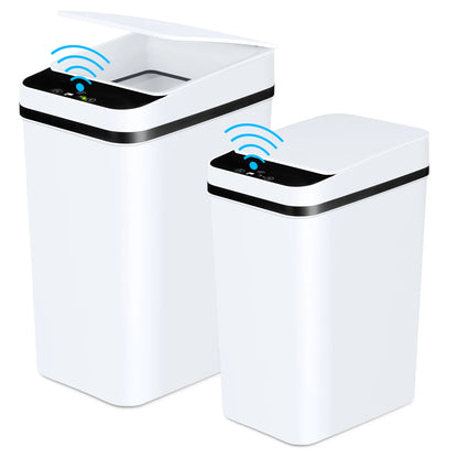 Automatic Trash Can - 2 Pack Motion Sensor Bin with Odor Sealing Lid & Silent Close - ZOOMNSTORE
