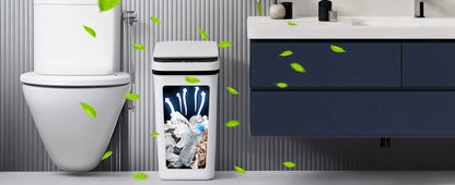 Automatic Trash Can - 2 Pack Motion Sensor Bin with Odor Sealing Lid & Silent Close - ZOOMNSTORE