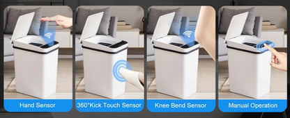 Automatic Trash Can - 2 Pack Motion Sensor Bin with Odor Sealing Lid & Silent Close - ZOOMNSTORE