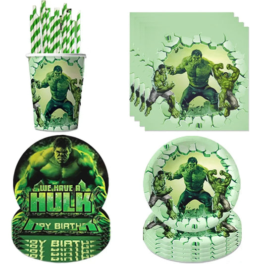 Avengers Hulk Birthday Party Supplies - Superhero Cups Plates Napkins Balloons - ZOOMNSTORE
