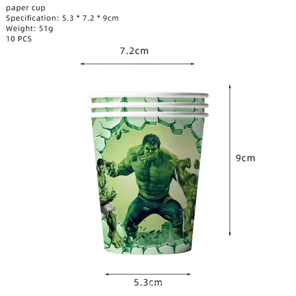 Avengers Hulk Birthday Party Supplies - Superhero Cups Plates Napkins Balloons - ZOOMNSTORE