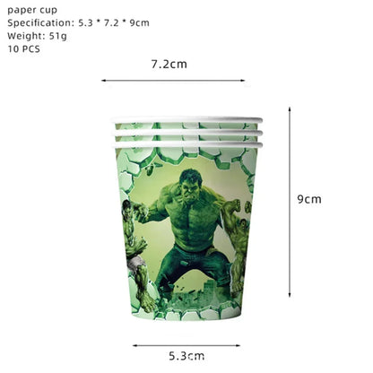 Avengers Hulk Birthday Party Supplies - Superhero Cups Plates Napkins Balloons - ZOOMNSTORE
