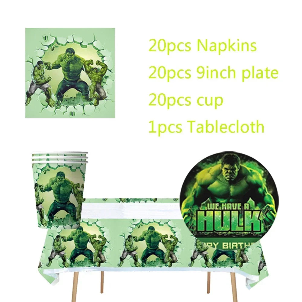 Avengers Hulk Birthday Party Supplies - Superhero Cups Plates Napkins Balloons - ZOOMNSTORE