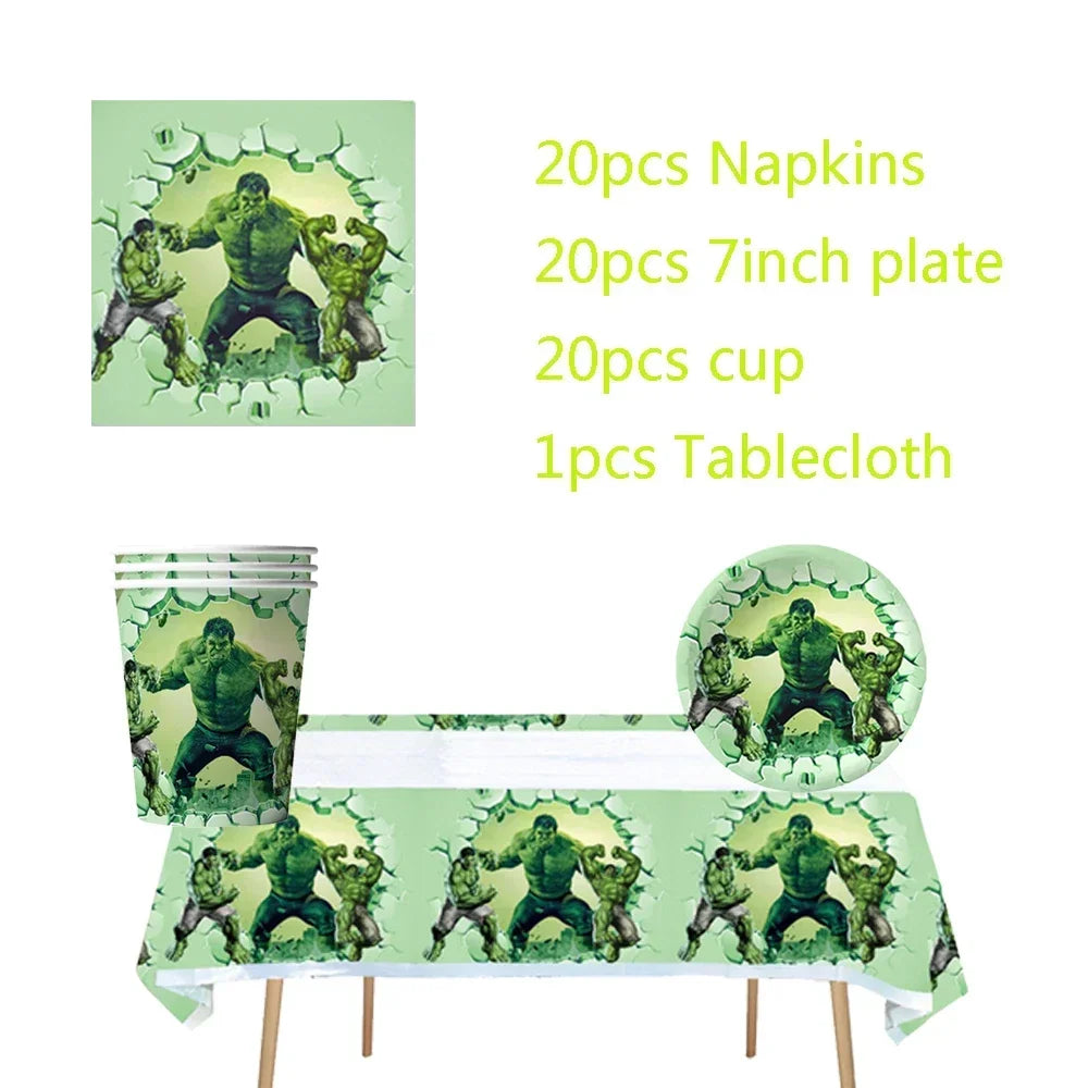 Avengers Hulk Birthday Party Supplies - Superhero Cups Plates Napkins Balloons - ZOOMNSTORE