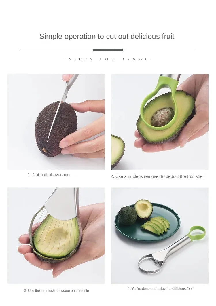 Avocado Knife Gadget – Stainless Steel Fruit Slicer & Kitchen Cutter Tool - ZOOMNSTORE