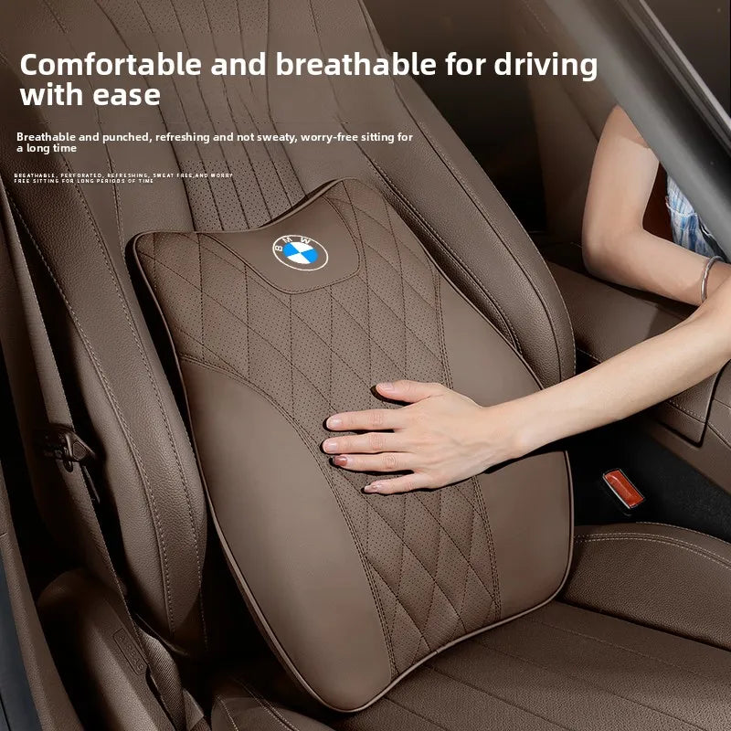 BMW Car Neck Pillow - Memory Foam Car Headrest Cushion | Waist Support Pillow - ZOOMNSTORE