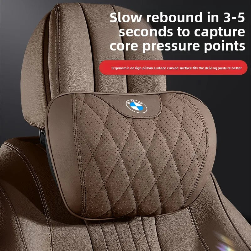 BMW Car Neck Pillow - Memory Foam Car Headrest Cushion | Waist Support Pillow - ZOOMNSTORE