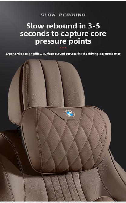 BMW Car Neck Pillow - Memory Foam Car Headrest Cushion | Waist Support Pillow - ZOOMNSTORE