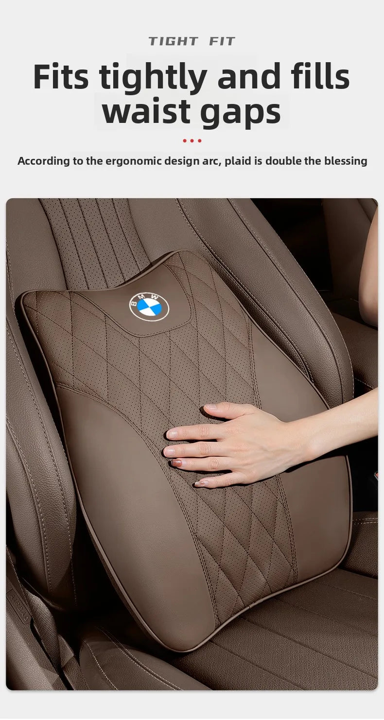 BMW Car Neck Pillow - Memory Foam Car Headrest Cushion | Waist Support Pillow - ZOOMNSTORE