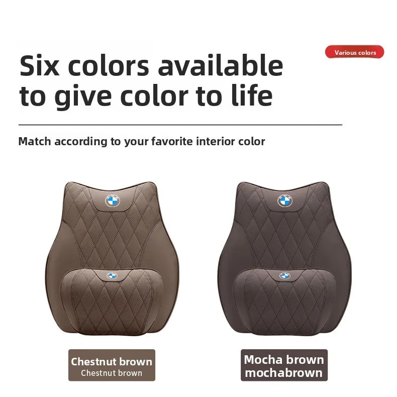 BMW Car Neck Pillow - Memory Foam Car Headrest Cushion | Waist Support Pillow - ZOOMNSTORE