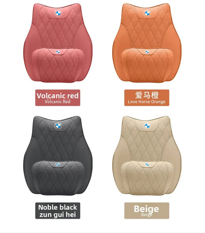 BMW Car Neck Pillow - Memory Foam Car Headrest Cushion | Waist Support Pillow - ZOOMNSTORE