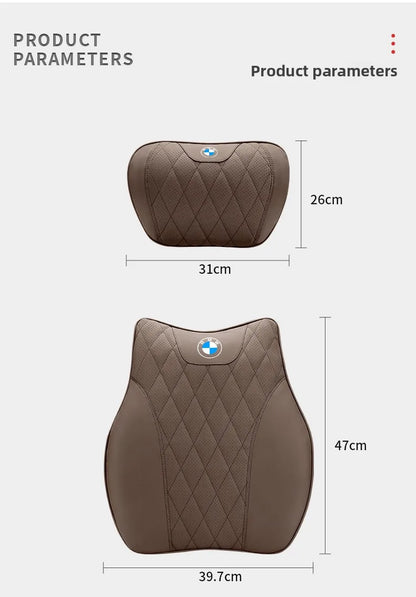 BMW Car Neck Pillow - Memory Foam Car Headrest Cushion | Waist Support Pillow - ZOOMNSTORE