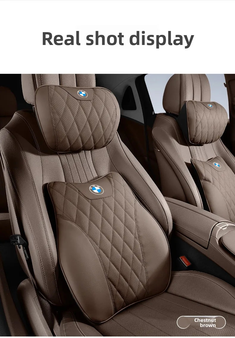 BMW Car Neck Pillow - Memory Foam Car Headrest Cushion | Waist Support Pillow - ZOOMNSTORE