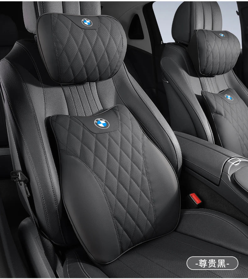 BMW Car Neck Pillow - Memory Foam Car Headrest Cushion | Waist Support Pillow - ZOOMNSTORE