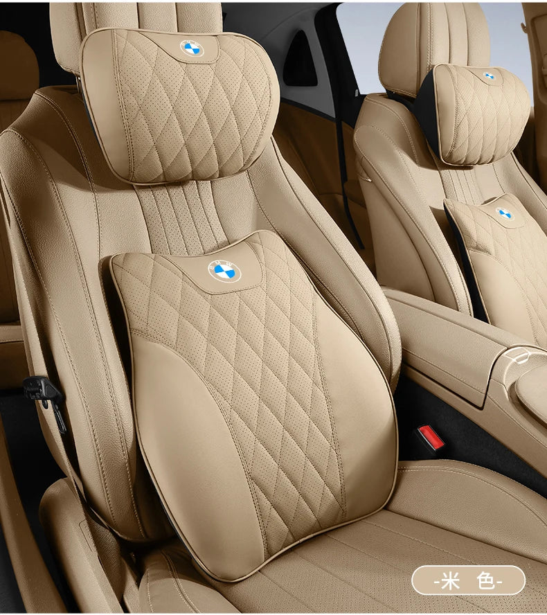 BMW Car Neck Pillow - Memory Foam Car Headrest Cushion | Waist Support Pillow - ZOOMNSTORE