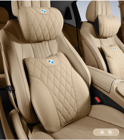 BMW Car Neck Pillow - Memory Foam Car Headrest Cushion | Waist Support Pillow - ZOOMNSTORE