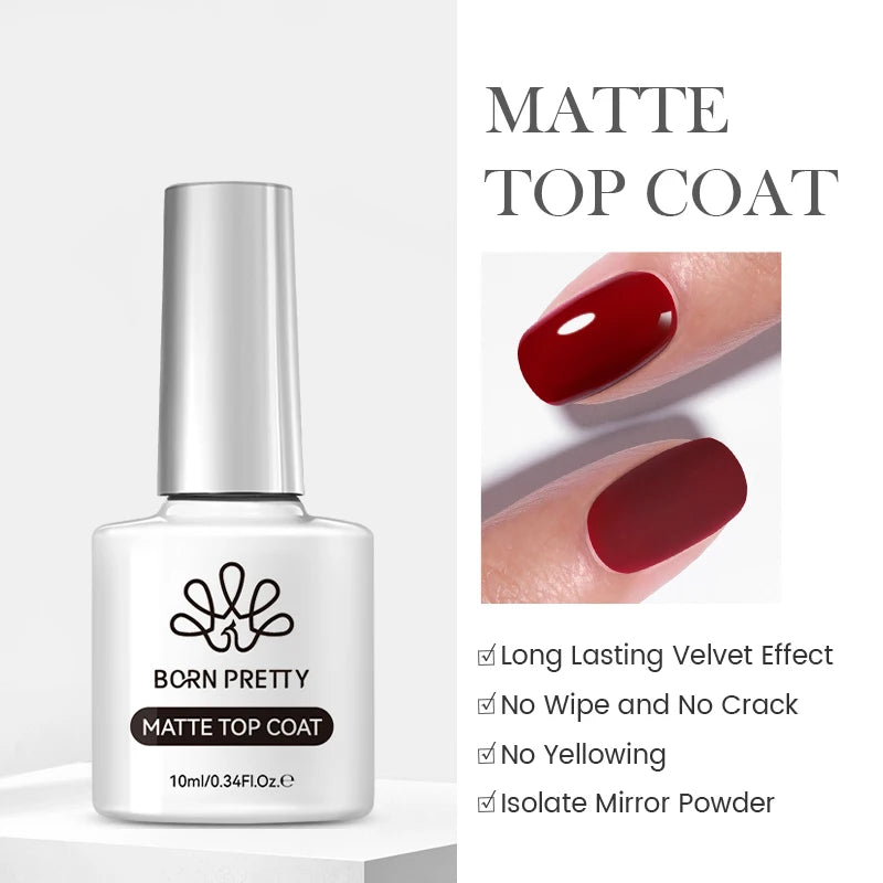 BORN PRETTY Gel Nail Polish Set - Super Top Coat  Base Gel 10ml Semi-Permanent Varnish - ZOOMNSTORE