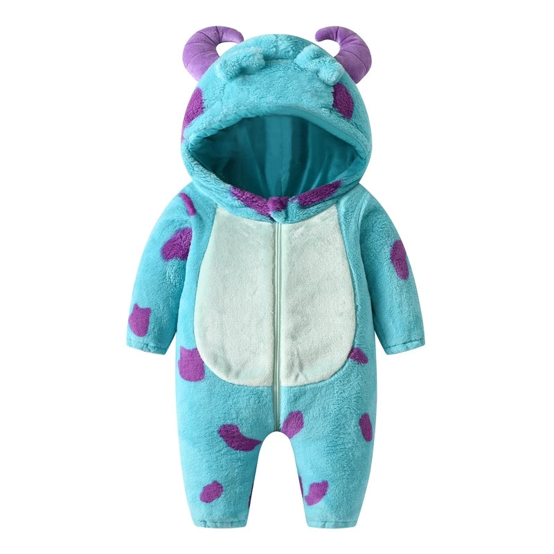 Baby Animal Costume – Toddler Halloween Outfit Hooded Fleece Jumpsuit Warm Winter Romper - ZOOMNSTORE