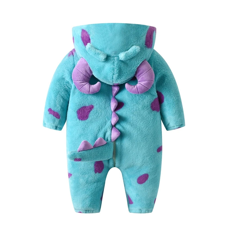 Baby Animal Costume – Toddler Halloween Outfit Hooded Fleece Jumpsuit Warm Winter Romper - ZOOMNSTORE