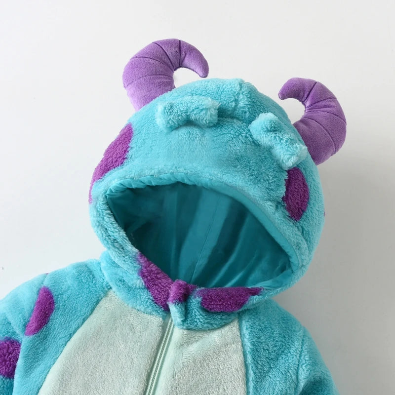 Baby Animal Costume – Toddler Halloween Outfit Hooded Fleece Jumpsuit Warm Winter Romper - ZOOMNSTORE