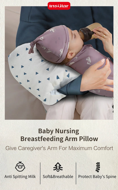 INSULAR Baby Arm Pillows Infant Nursing Anti-spit Milk Breastfeeding Pads Kids Sleeping Head Cushion Hand Warmer Chair Mattress - ZOOMNSTORE