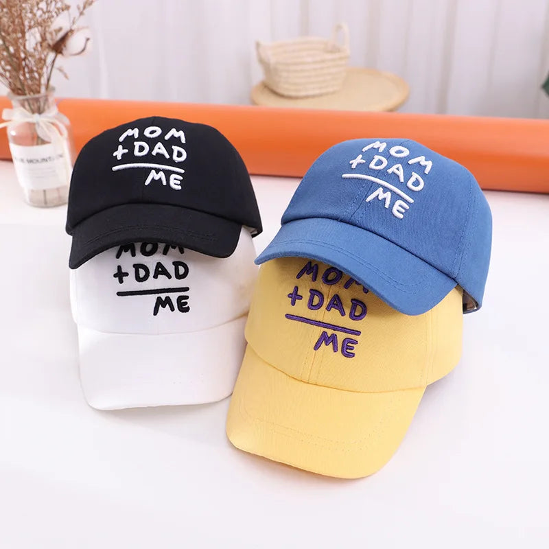Letter Embroidery Baby Baseball Cap Solid Color Adjustable Toddler Boys Girls Snapback Hat Casual Kids Cotton Duck Tongue Caps - ZOOMNSTORE