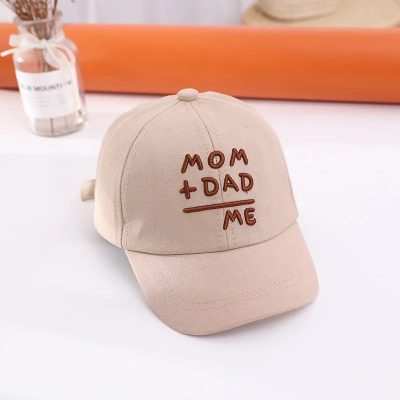 Letter Embroidery Baby Baseball Cap Solid Color Adjustable Toddler Boys Girls Snapback Hat Casual Kids Cotton Duck Tongue Caps - ZOOMNSTORE
