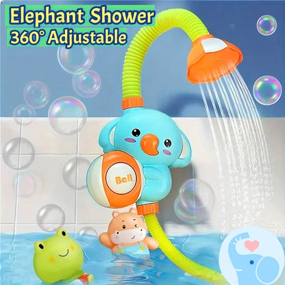1Set Cartoon Cute Little Elephant Electric Shower, 360°Jet Water Wash Head, Baby Bath Sprayer, Bathroom Fun Water Play Toy - ZOOMNSTORE