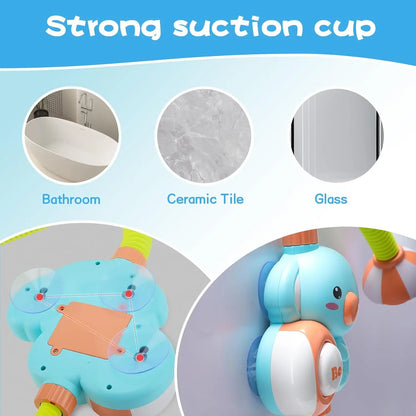 1Set Cartoon Cute Little Elephant Electric Shower, 360°Jet Water Wash Head, Baby Bath Sprayer, Bathroom Fun Water Play Toy - ZOOMNSTORE
