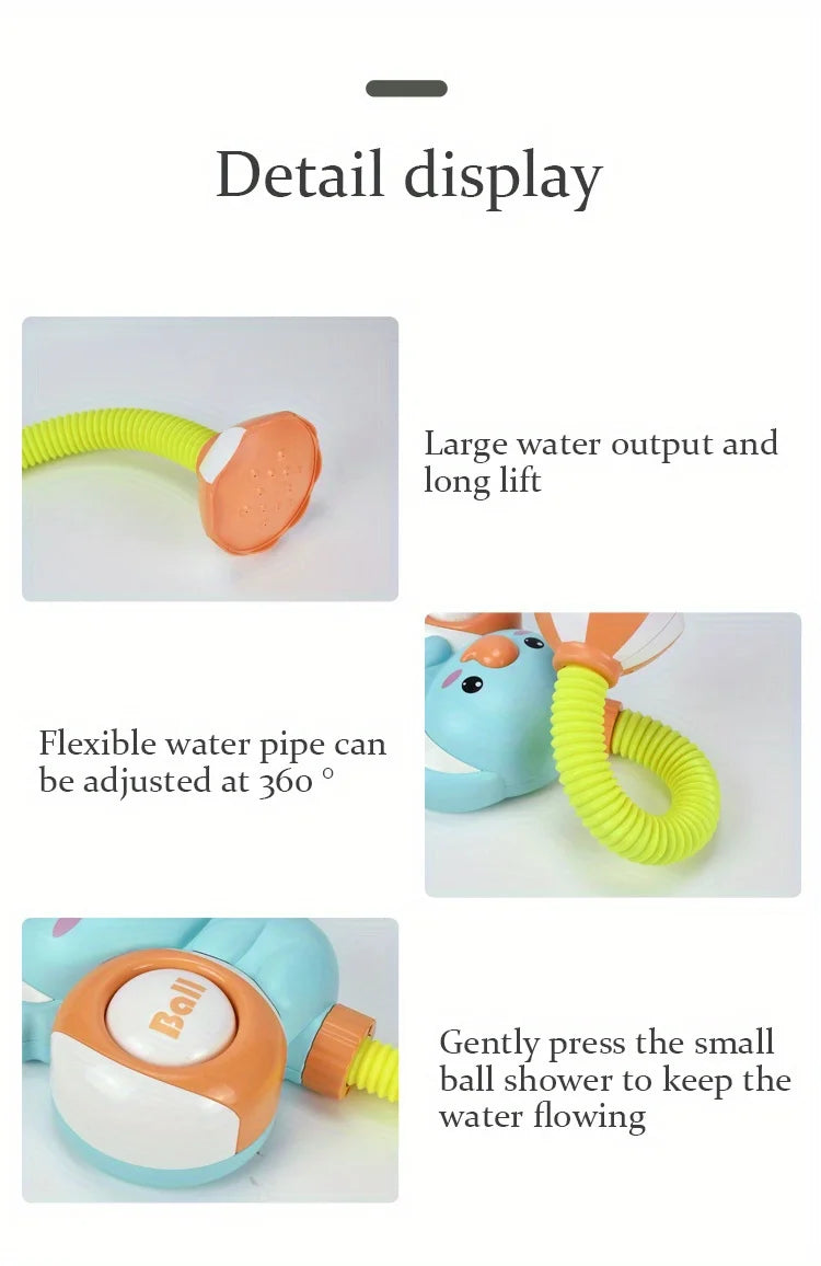 1Set Cartoon Cute Little Elephant Electric Shower, 360°Jet Water Wash Head, Baby Bath Sprayer, Bathroom Fun Water Play Toy - ZOOMNSTORE