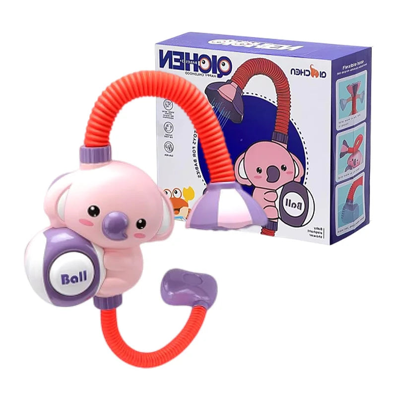 1Set Cartoon Cute Little Elephant Electric Shower, 360°Jet Water Wash Head, Baby Bath Sprayer, Bathroom Fun Water Play Toy - ZOOMNSTORE