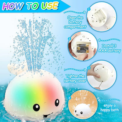 Baby Bath Toys, Toddler Bath Toys for Kids Ages 1-3, Light Up Whale Bath Toy Sprinkler, Pool Water Table Infant Baby Toys 6-12-1 - ZOOMNSTORE