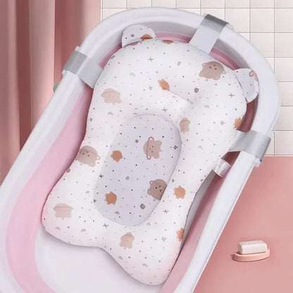 Baby Shower Bath Tub Pad Non-Slip Newborn Bathtub Mat Safety Nursing Foldable Support Comfort Body Cushion Mat Pillow Cartoon - ZOOMNSTORE