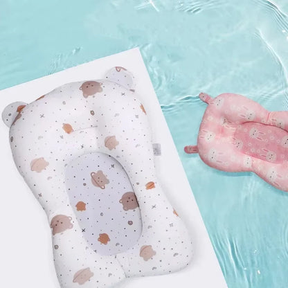 Baby Shower Bath Tub Pad Non-Slip Newborn Bathtub Mat Safety Nursing Foldable Support Comfort Body Cushion Mat Pillow Cartoon - ZOOMNSTORE