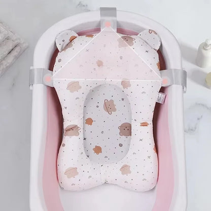 Baby Shower Bath Tub Pad Non-Slip Newborn Bathtub Mat Safety Nursing Foldable Support Comfort Body Cushion Mat Pillow Cartoon - ZOOMNSTORE