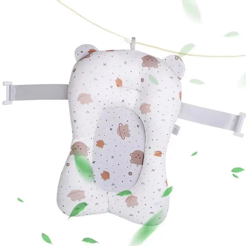 Baby Shower Bath Tub Pad Non-Slip Newborn Bathtub Mat Safety Nursing Foldable Support Comfort Body Cushion Mat Pillow Cartoon - ZOOMNSTORE