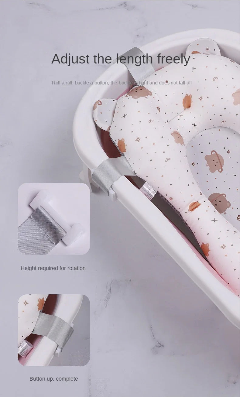 Baby Shower Bath Tub Pad Non-Slip Newborn Bathtub Mat Safety Nursing Foldable Support Comfort Body Cushion Mat Pillow Cartoon - ZOOMNSTORE