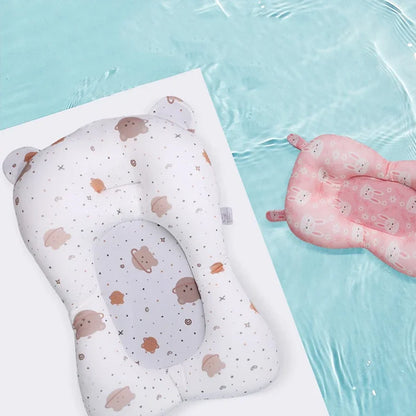Baby Shower Bath Tub Pad Non-Slip Newborn Bathtub Mat Safety Nursing Foldable Support Comfort Body Cushion Mat Pillow Cartoon - ZOOMNSTORE