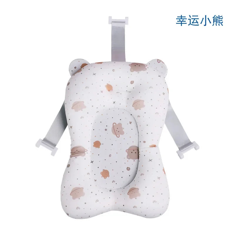 Baby Shower Bath Tub Pad Non-Slip Newborn Bathtub Mat Safety Nursing Foldable Support Comfort Body Cushion Mat Pillow Cartoon - ZOOMNSTORE