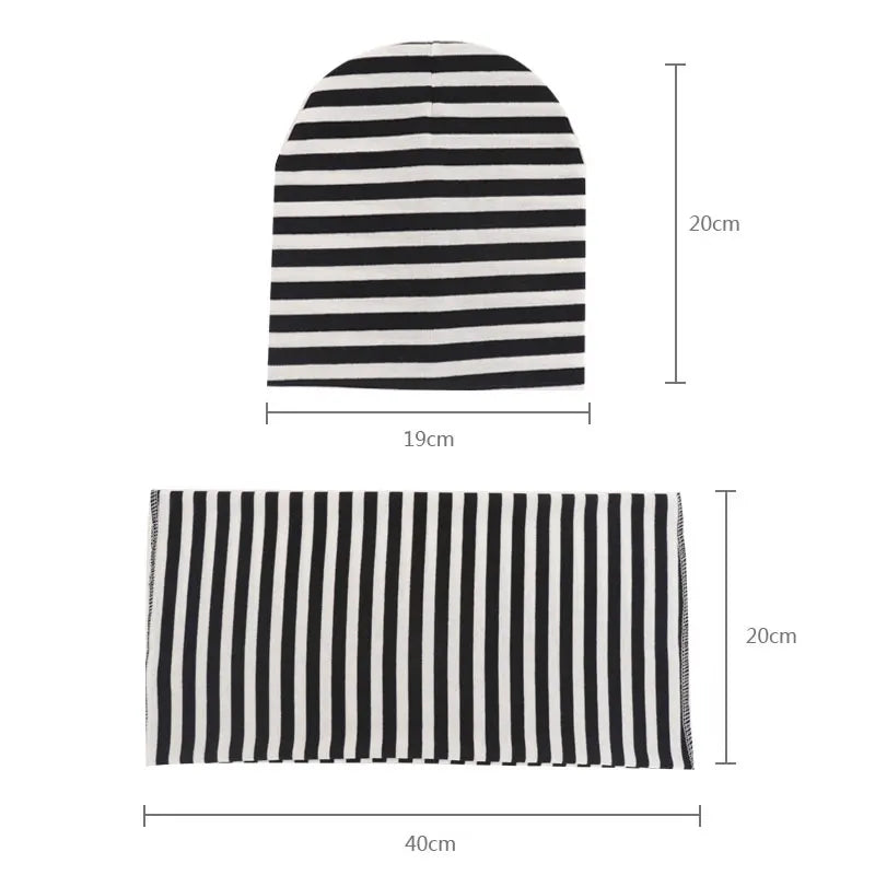 2Pcs Baby Beanie Hat Scarf Set Cotton Kids Cap for Girls Boys Elastic Candy Color Toddler Hat Kids Accessories Infant Bonnet - ZOOMNSTORE