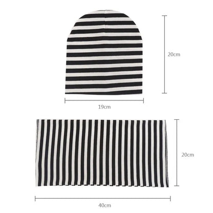 2Pcs Baby Beanie Hat Scarf Set Cotton Kids Cap for Girls Boys Elastic Candy Color Toddler Hat Kids Accessories Infant Bonnet - ZOOMNSTORE