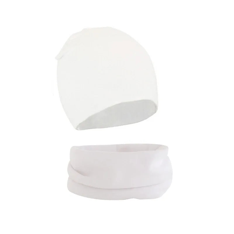 2Pcs Baby Beanie Hat Scarf Set Cotton Kids Cap for Girls Boys Elastic Candy Color Toddler Hat Kids Accessories Infant Bonnet - ZOOMNSTORE